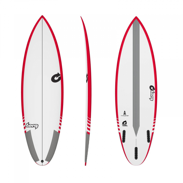 Surfboard TORQ Epoxy TEC Thruster 5.10 Rail Rojo