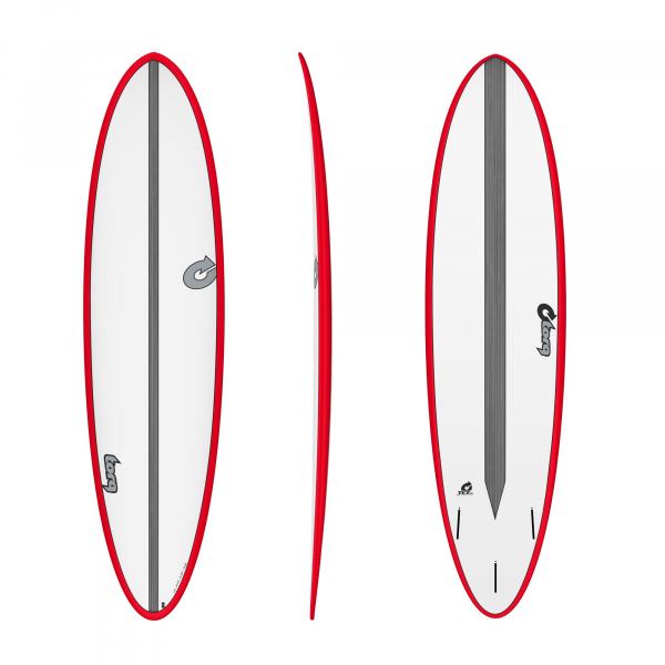 Tabla de surf TORQ Epoxy TET CS 7.2 Fun Carbon Rojo