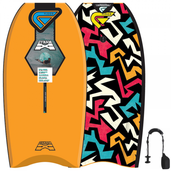 FLOOD Bodyboard Dynamx Stringer 40 Orange Tribal