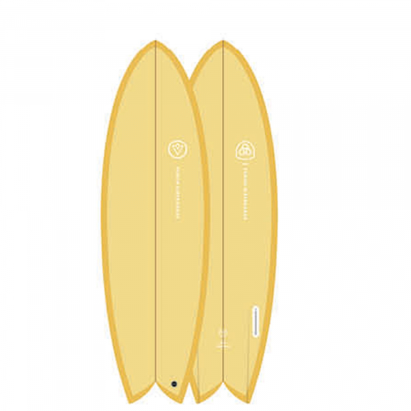 Surfboard VENON Node 5.9 Twinfin Retro Fish pastel