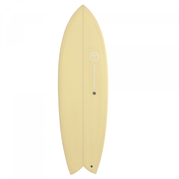 Surfboard VENON Node 5.11 Twinfin Retro Fish Beige