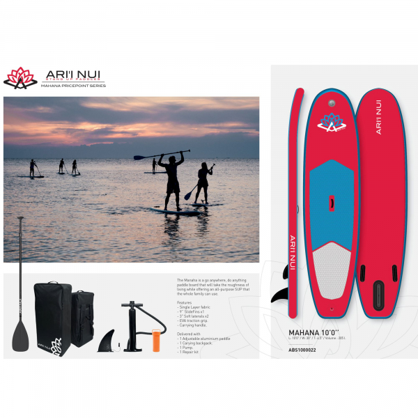 ARIINUI SUP gonfiabile 10.0 MAHANA Rosso