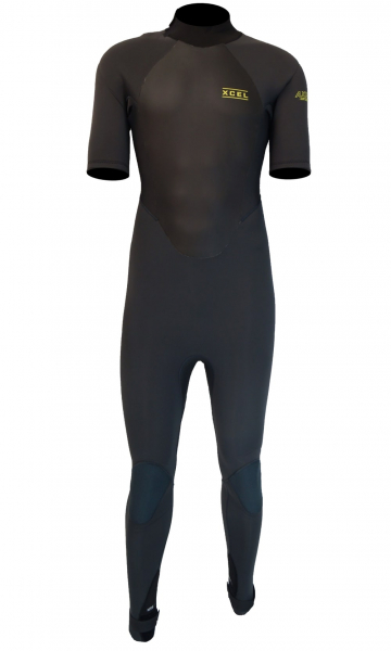 Traje de neopreno Xcel Axis Wind OS Manga corta 4/3mm Cremallera dorsal Hombre Grafito