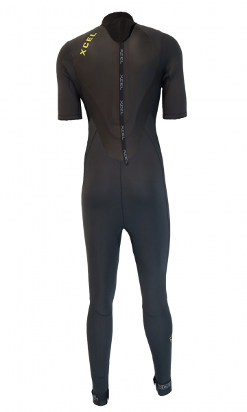 Traje de neopreno Xcel Axis Wind OS Manga corta 4/3mm Cremallera dorsal Hombre Grafito