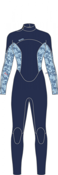 Xcel Traje de neopreno Infiniti OS 5/4mm Cremallera dorsal Mujer Azul/Algodón