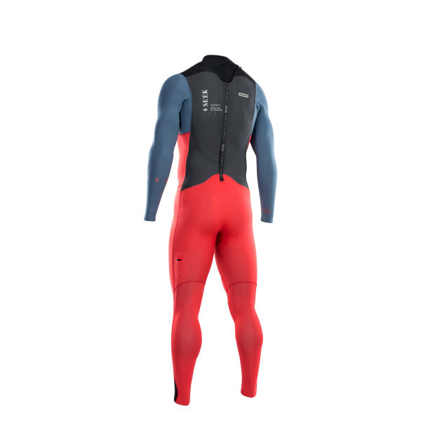 ION Seek Core Semidry wetsuit 5/4mm back zip men red/steel blue/black
