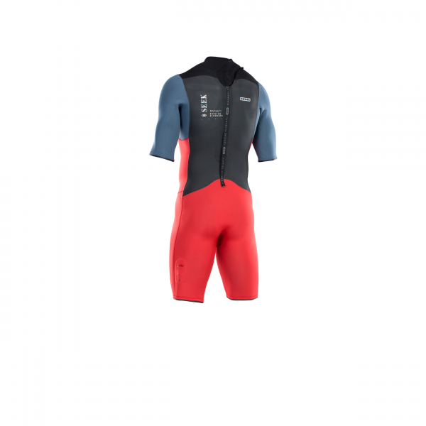 ION Seek Core Shorty 2/2mm Back-Zip Uomo rosso/blu acciaio/nero