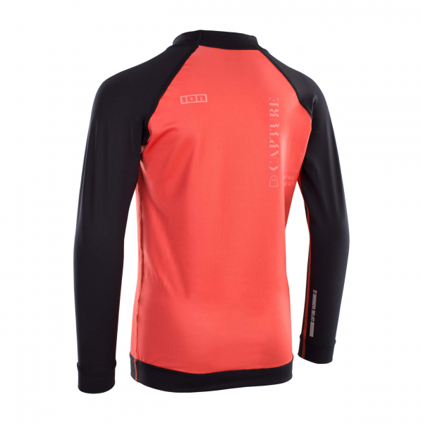 ION Capture Rashguard manica lunga Ragazzi rosso/nero