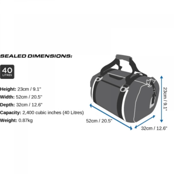 Overboard wasserdichte Duffle Bag 40 Liter Schwarz Maße