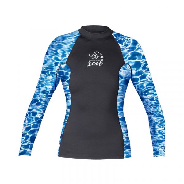 Xcel Water Inspired Langarm Lycra Damen Black/Water Vorderansicht