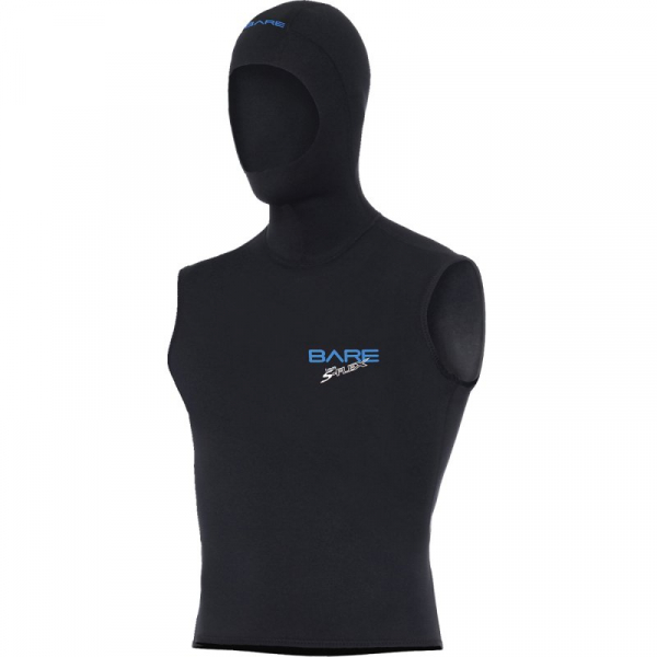 Bare Sport Gilet in neoprene con cappuccio 3 mm Uomo Nero