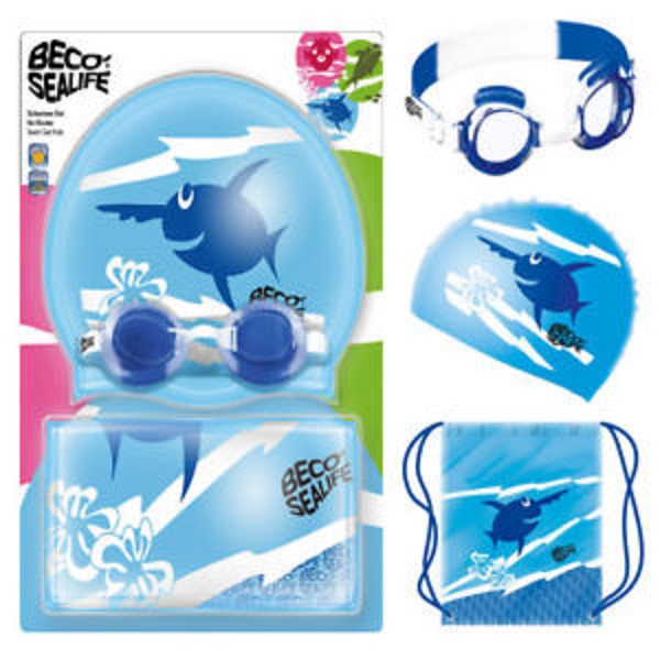Details about   Becosealife Children Swimming Set Blue Goggles Bathing Cap & Bag 