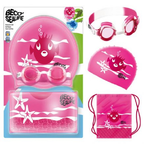 Bathing Cap & Bag Details about   Becosealife Children Swimming Set Blue Goggles 