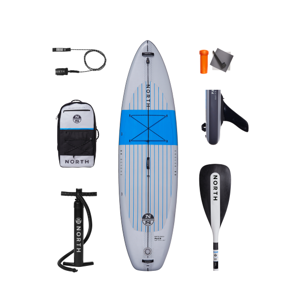 North SUP Pace Planche de standup paddle gonflable Package Ciel Gris