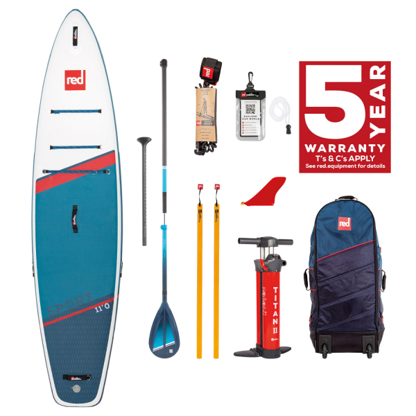 Red Paddle Co SPORT SUP 11'0" x 30" x 4,7" MSL SET Blu-Bianco