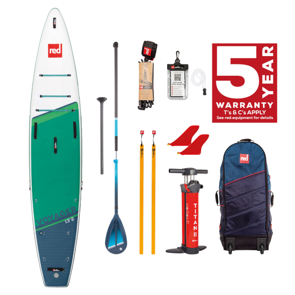 Red Paddle Co VOYAGER SUP SET 13'2" x 30" x 6" MSL Vert-Blanc