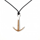 Silver+Surf Silver Jewelry Anchor XL Wood Necklace
