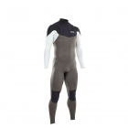 ION Element Semidry Wetsuit 4/3mm Front-Zip Hombre oliva oscuro/blanco/negro