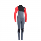 ION Capture wetsuit 5/4 mm back-zip kids youth steel-blue red-black