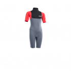 ION Capture wetsuit shorty 2/2 mm back-zip kids steel-blue red-black
