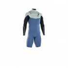 ION Element wetsuit shorty long sleeve 2/2 mm front zip men cascade blue