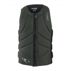 O'Neill Slasher Comp Impact Chaleco Cremallera Delantera Hombre Dark Olive/Negro