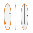 Tabla de surf TORQ Epoxy TET CS 6.3 Fish Carbon Naranja