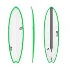 Planche de surf TORQ Epoxy TET CS 6.6 Fish Carbon Green