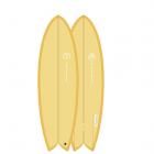 Surfboard VENON Node 5.9 Twinfin Retro Fish pastel