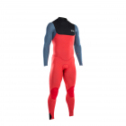 ION Seek Core Semidry wetsuit 4/3mm back zip men red/steel blue/black