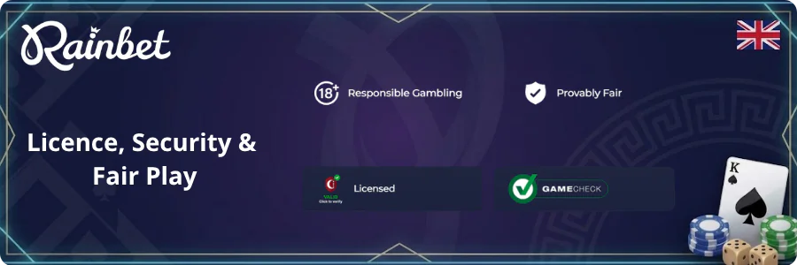 Rainbet Licence, Security & Fair Play