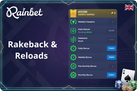 Rainbet Casino Rakeback, Reloads & Raffles
